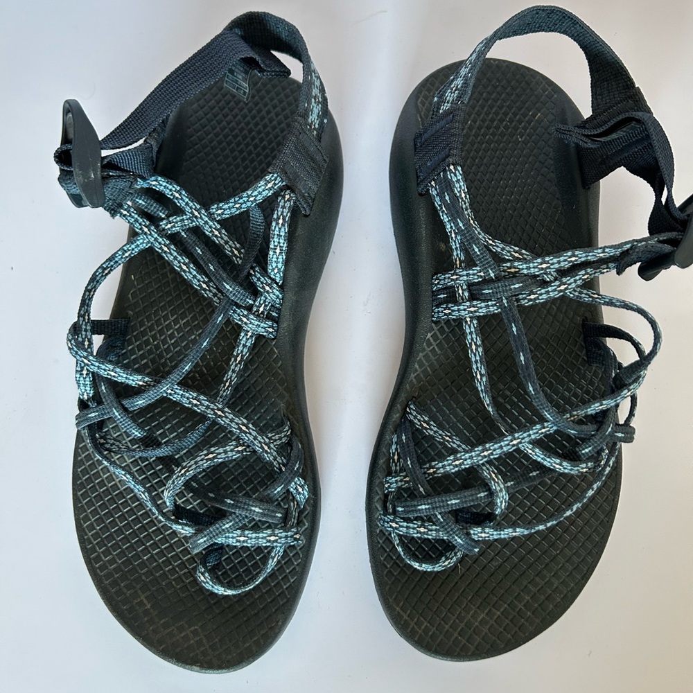 Women's Strappy Sandals - Black and Teal
